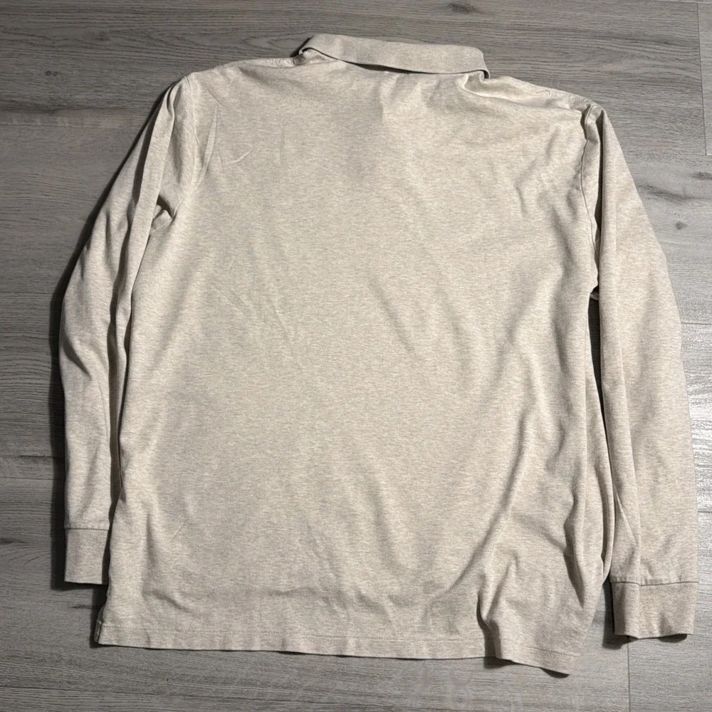 Polo Ralph Lauren Long Sleeve Polo Shirt Cream Tan XXL Pima Soft Touch Cotton